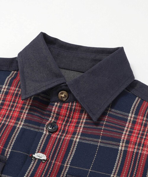 SLAP SLIP（スラップスリップ）の「【お揃い】ツイル胸ポケットチェックシャツ(80~130cm)（シャツ/ブラウス・キッズ・ブルー系その他2/ブラウン系その他・90cm/80ｃｍ/110cm/120cm/100cm/130cm）」の10枚目の写真