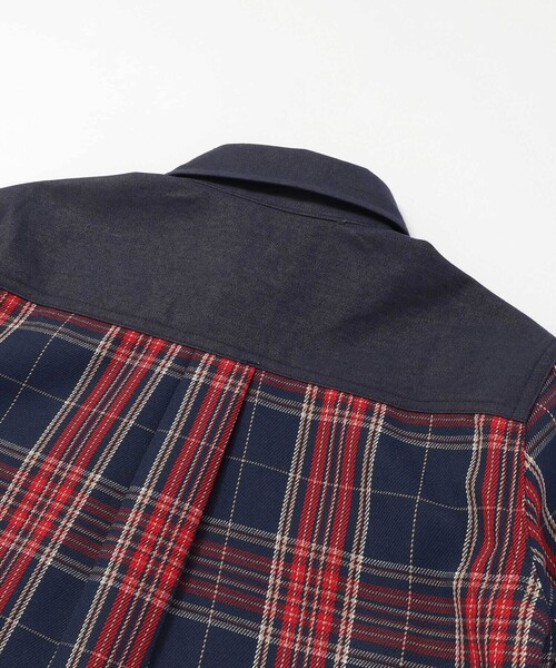 SLAP SLIP（スラップスリップ）の「【お揃い】ツイル胸ポケットチェックシャツ(80~130cm)（シャツ/ブラウス・キッズ・ブルー系その他2/ブラウン系その他・90cm/80ｃｍ/110cm/120cm/100cm/130cm）」の11枚目の写真