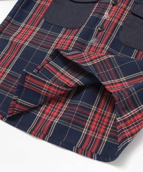 SLAP SLIP（スラップスリップ）の「【お揃い】ツイル胸ポケットチェックシャツ(80~130cm)（シャツ/ブラウス・キッズ・ブルー系その他2/ブラウン系その他・90cm/80ｃｍ/110cm/120cm/100cm/130cm）」の14枚目の写真