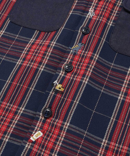 SLAP SLIP（スラップスリップ）の「【お揃い】ツイル胸ポケットチェックシャツ(80~130cm)（シャツ/ブラウス・キッズ・ブルー系その他2/ブラウン系その他・90cm/80ｃｍ/110cm/120cm/100cm/130cm）」の16枚目の写真