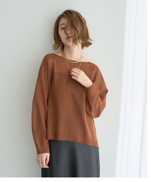 YECCA VECCA(イェッカヴェッカ)の「シアーニットプルオーバー(ニット/セーター・レディース・ブラック/ベージュ/ブラウン・FREE)」の7枚目の写真