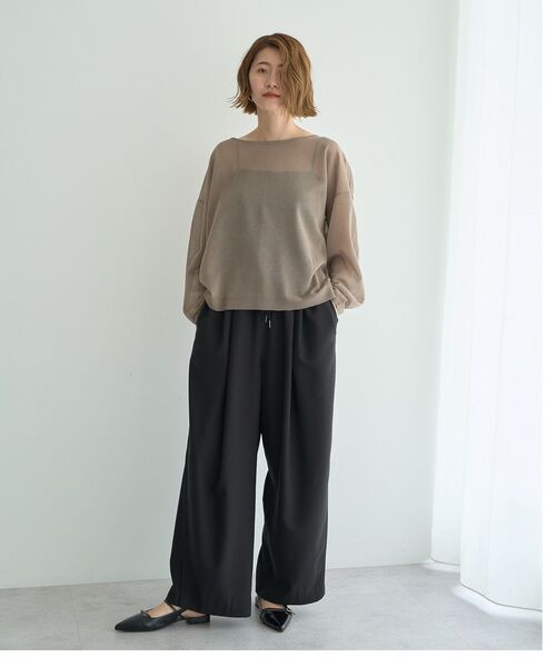 YECCA VECCA(イェッカヴェッカ)の「シアーニットプルオーバー(ニット/セーター・レディース・ブラック/ベージュ/ブラウン・FREE)」の12枚目の写真