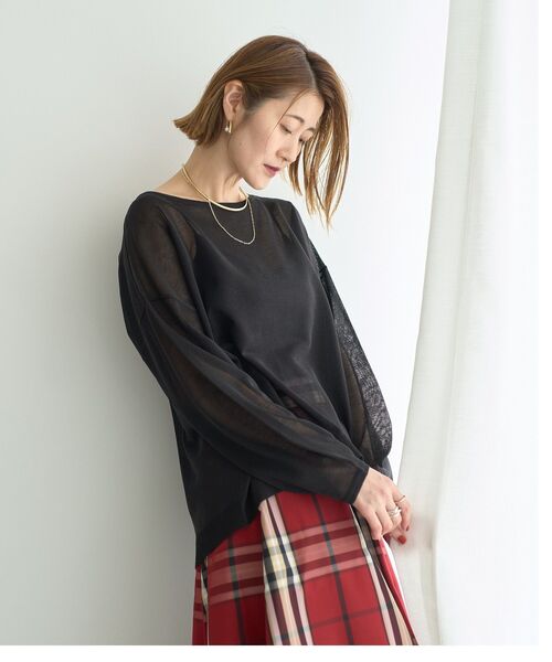 YECCA VECCA(イェッカヴェッカ)の「シアーニットプルオーバー(ニット/セーター・レディース・ブラック/ベージュ/ブラウン・FREE)」の20枚目の写真