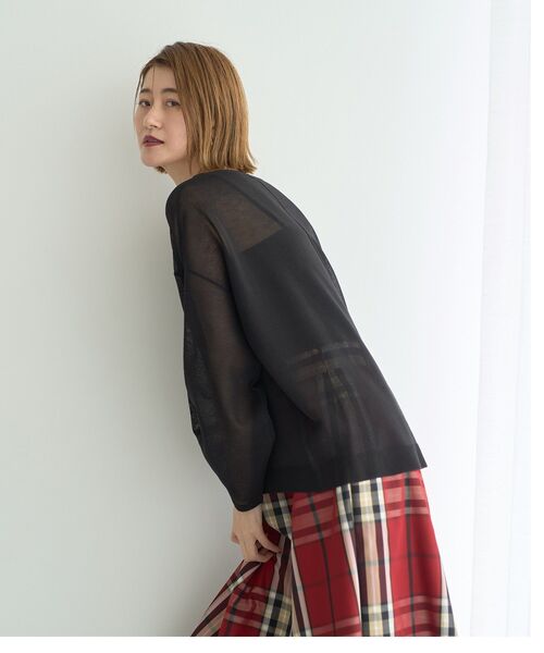 YECCA VECCA(イェッカヴェッカ)の「シアーニットプルオーバー(ニット/セーター・レディース・ブラック/ベージュ/ブラウン・FREE)」の21枚目の写真