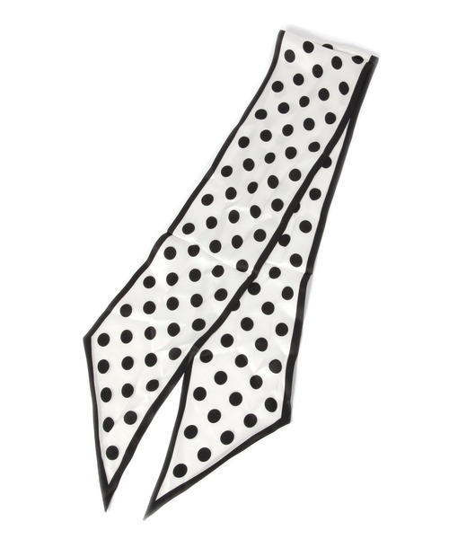 GLOBAL WORK（グローバルワーク）の「シルクタイスカーフ/587220（その他ヘアアクセサリー・レディース・ホワイト系その他2/ベージュ/ホワイト・FREE）」の4枚目の写真