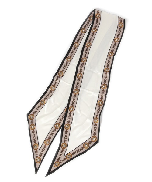 GLOBAL WORK（グローバルワーク）の「シルクタイスカーフ/587220（その他ヘアアクセサリー・レディース・ホワイト系その他2/ベージュ/ホワイト・FREE）」の5枚目の写真