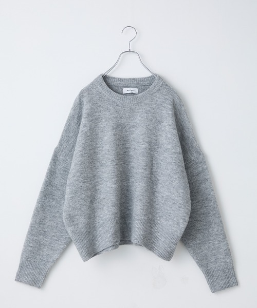 コクーン ミックスカラー オーバーサイズ クルーネック ニット MONO