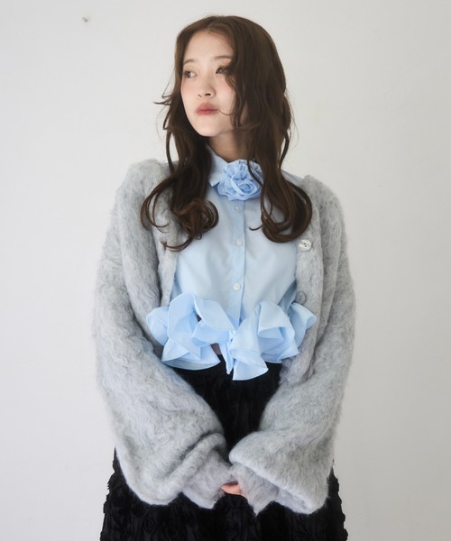 mellowneon（メロウネオン）の「ローズチョーカーフリルシャツブラウス（シャツ/ブラウス・レディース・ホワイト/ブルー・FREE）」の20枚目の写真