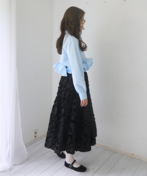 mellowneon（メロウネオン）の「ローズチョーカーフリルシャツブラウス（シャツ/ブラウス・レディース・ホワイト/ブルー・FREE）」の9枚目の写真