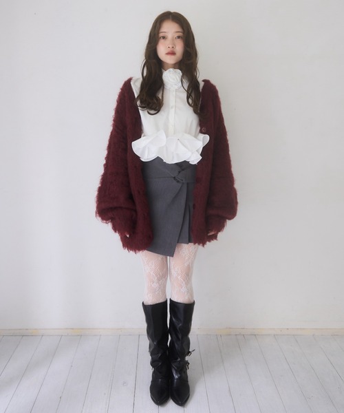 mellowneon（メロウネオン）の「ローズチョーカーフリルシャツブラウス（シャツ/ブラウス・レディース・ホワイト/ブルー・FREE）」の16枚目の写真