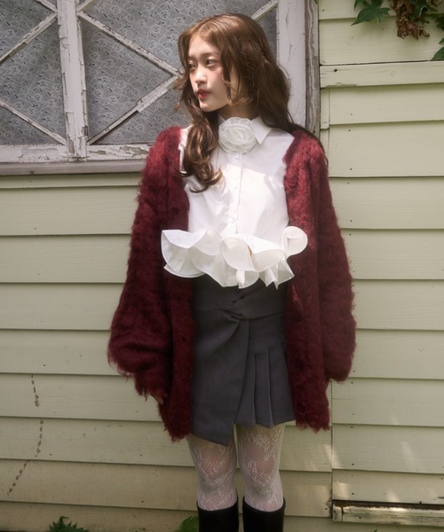 mellowneon（メロウネオン）の「ローズチョーカーフリルシャツブラウス（シャツ/ブラウス・レディース・ホワイト/ブルー・FREE）」の22枚目の写真