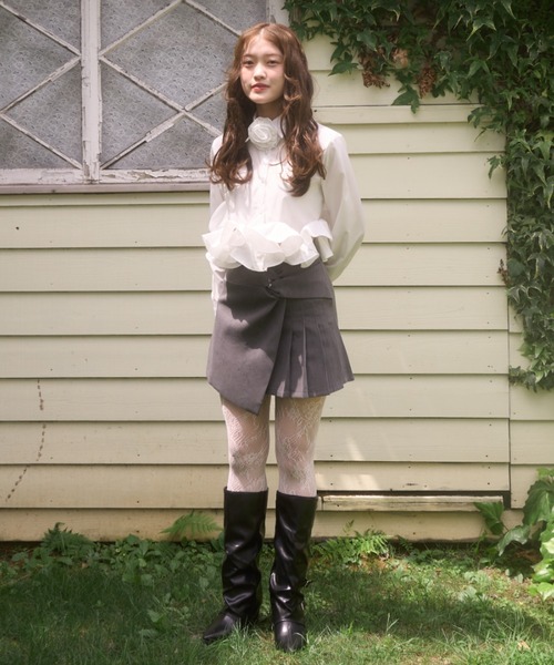 mellowneon（メロウネオン）の「ローズチョーカーフリルシャツブラウス（シャツ/ブラウス・レディース・ホワイト/ブルー・FREE）」の13枚目の写真