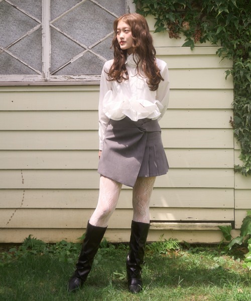 mellowneon（メロウネオン）の「ローズチョーカーフリルシャツブラウス（シャツ/ブラウス・レディース・ホワイト/ブルー・FREE）」の12枚目の写真