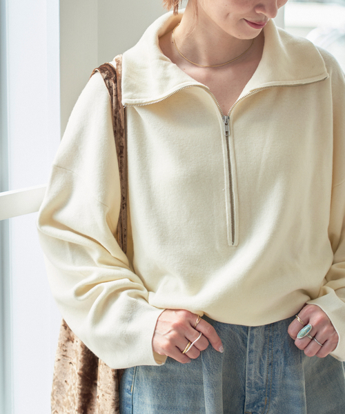 ミラノリブハーフジッププルオーバー（ニット/セーター）｜Spick