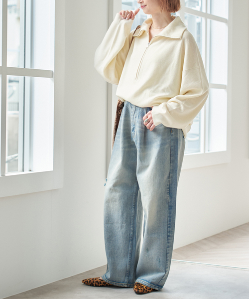 セール】ミラノリブハーフジッププルオーバー（ニット/セーター