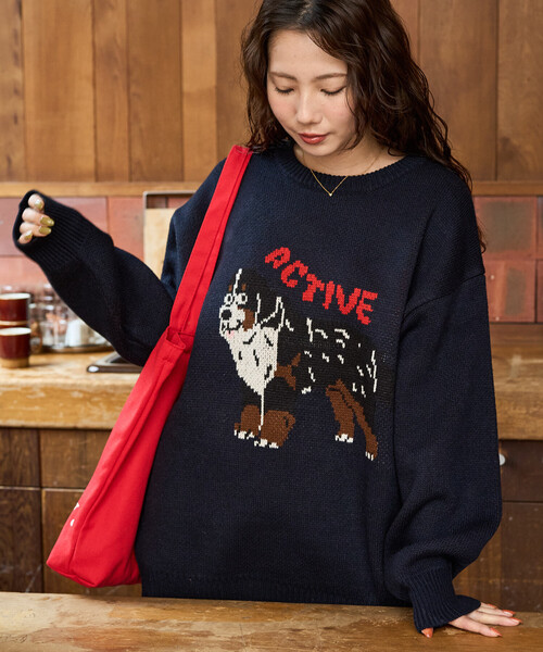 セール】限定展開 DOG ジャガード ニット プルオーバー（ニット