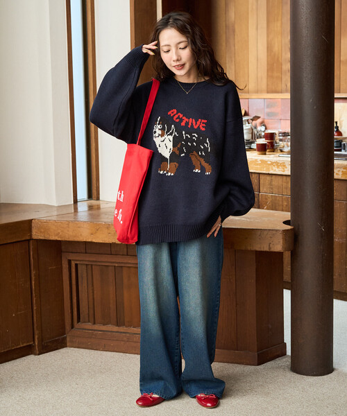 限定展開 DOG ジャガード ニット プルオーバー（ニット/セーター