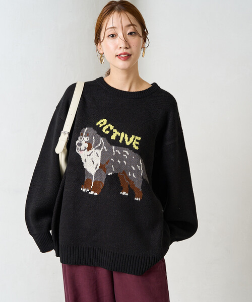 セール】限定展開 DOG ジャガード ニット プルオーバー（ニット