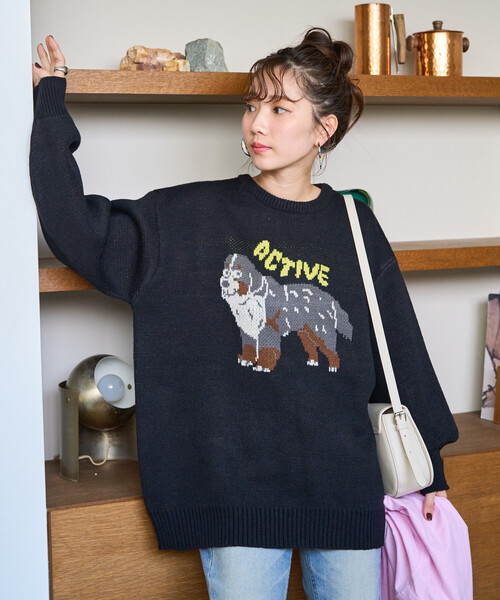 セール】限定展開 DOG ジャガード ニット プルオーバー（ニット