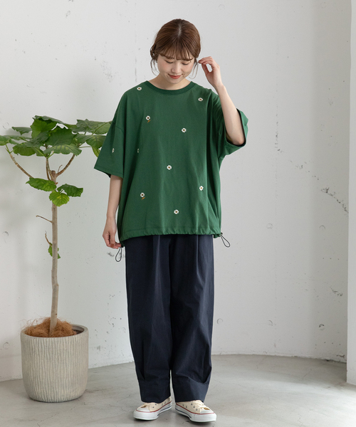 POU DOU DOU(プードゥドゥ)の「裾タックコクーンパンツ(その他パンツ・レディース・ダークグリーン/ネイビー/キナリ・M)」の11枚目の写真