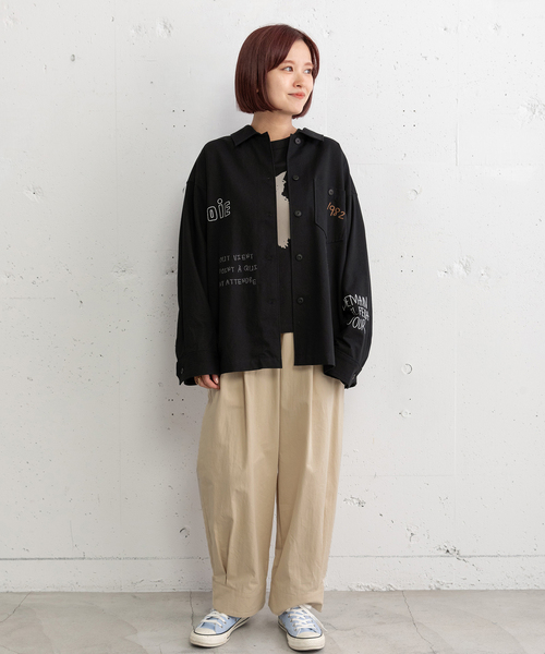 POU DOU DOU(プードゥドゥ)の「裾タックコクーンパンツ(その他パンツ・レディース・ダークグリーン/ネイビー/キナリ・M)」の7枚目の写真