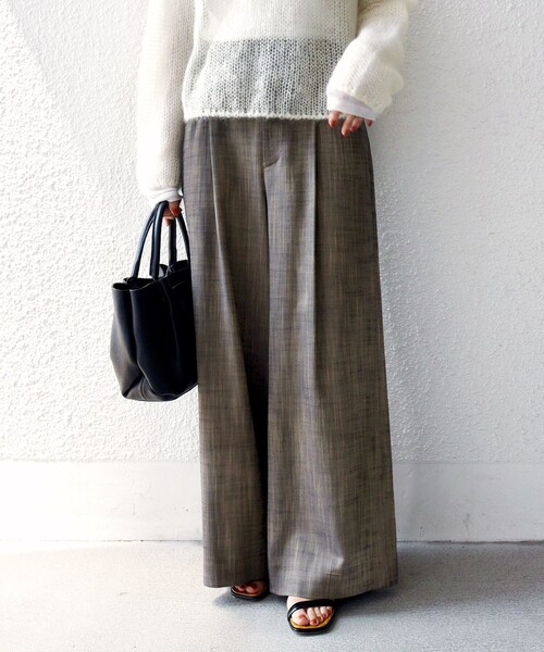 jos⁎✴︎様 セール】〈手洗い可能〉シャンブレー ポケット デザイン ワイド パンツ
