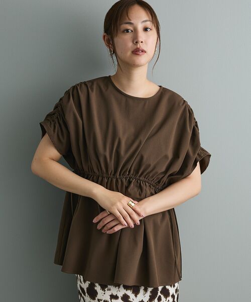 CRAFT STANDARD BOUTIQUE（クラフトスタンダードブティック）の「ショルダードロストチュニック（チュニック・レディース・ブラック/アイボリー/ブラウン・FREE）」の3枚目の写真