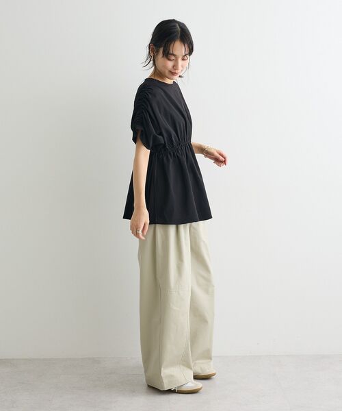 CRAFT STANDARD BOUTIQUE（クラフトスタンダードブティック）の「ショルダードロストチュニック（チュニック・レディース・ブラック/アイボリー/ブラウン・FREE）」の12枚目の写真