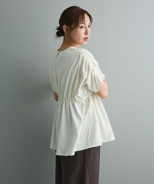 CRAFT STANDARD BOUTIQUE（クラフトスタンダードブティック）の「ショルダードロストチュニック（チュニック・レディース・ブラック/アイボリー/ブラウン・FREE）」の15枚目の写真