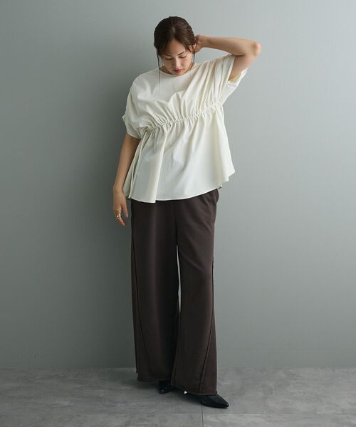 CRAFT STANDARD BOUTIQUE（クラフトスタンダードブティック）の「ショルダードロストチュニック（チュニック・レディース・ブラック/アイボリー/ブラウン・FREE）」の20枚目の写真