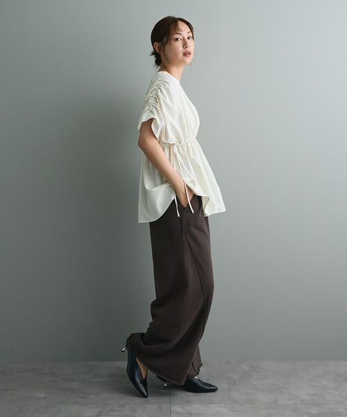 CRAFT STANDARD BOUTIQUE（クラフトスタンダードブティック）の「ショルダードロストチュニック（チュニック・レディース・ブラック/アイボリー/ブラウン・FREE）」の21枚目の写真