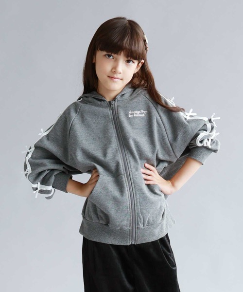 Simplify ガールズ短丈BIGシルエットZIPパーカー×リブタンクトップ