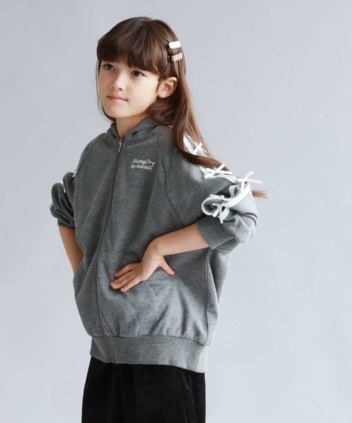 セール】Simplify ガールズ短丈BIGシルエットZIPパーカー×リブタンク