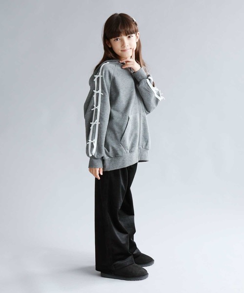 セール】Simplify ガールズ短丈BIGシルエットZIPパーカー×リブタンク