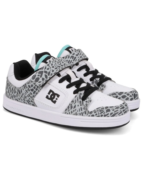 DC SHOES（ディーシーシューズ）の「MANTECA 4 V SN/DCキッズベルクロ付きスニーカー（スニーカー・キッズ・ホワイト×グリーン/ホワイト×グレー・20cm/19cm/18cm/17cm/21cm/25cm/24cm/23cm/22cm）」の2枚目の写真