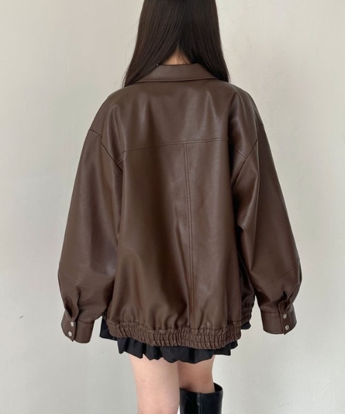archives（アルシーヴ）の「フェイクレザーミドルブルゾン（ブルゾン・レディース・ブラウン/ブラック・MEDIUM）」の13枚目の写真