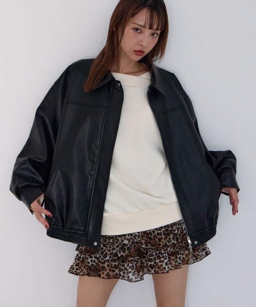 archives（アルシーヴ）の「フェイクレザーミドルブルゾン（ブルゾン・レディース・ブラウン/ブラック・MEDIUM）」の18枚目の写真