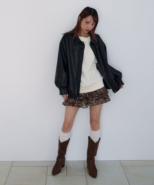 archives（アルシーヴ）の「フェイクレザーミドルブルゾン（ブルゾン・レディース・ブラウン/ブラック・MEDIUM）」の22枚目の写真