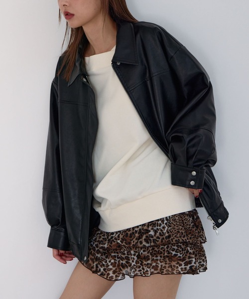 archives（アルシーヴ）の「フェイクレザーミドルブルゾン（ブルゾン・レディース・ブラウン/ブラック・MEDIUM）」の21枚目の写真