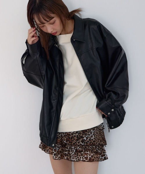 archives（アルシーヴ）の「フェイクレザーミドルブルゾン（ブルゾン・レディース・ブラウン/ブラック・MEDIUM）」の19枚目の写真