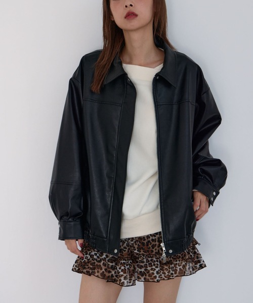 archives（アルシーヴ）の「フェイクレザーミドルブルゾン（ブルゾン・レディース・ブラウン/ブラック・MEDIUM）」の20枚目の写真