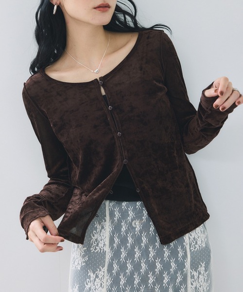 ベロアカーディガン　ベロアスカート　2点 𝒌𝒂𝒏𝒂 | 🩶🩶🩶 涼しくなってきて ようやくカーディガンが着