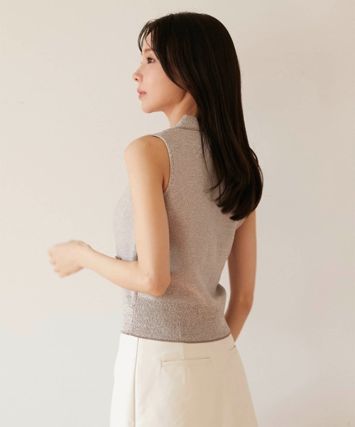 Luan（ルアン）の「【Luan】POLO KNIT VEST/ポロニットベスト（ベスト・レディース・チャコールグレー/ベージュ・FREE）」の9枚目の写真