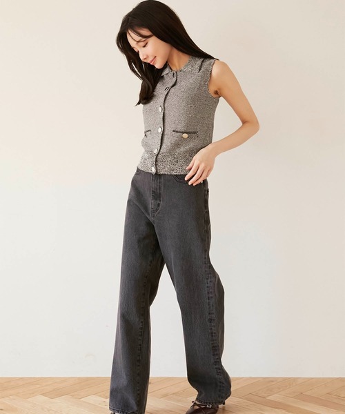 Luan（ルアン）の「【Luan】POLO KNIT VEST/ポロニットベスト（ベスト・レディース・チャコールグレー/ベージュ・FREE）」の11枚目の写真