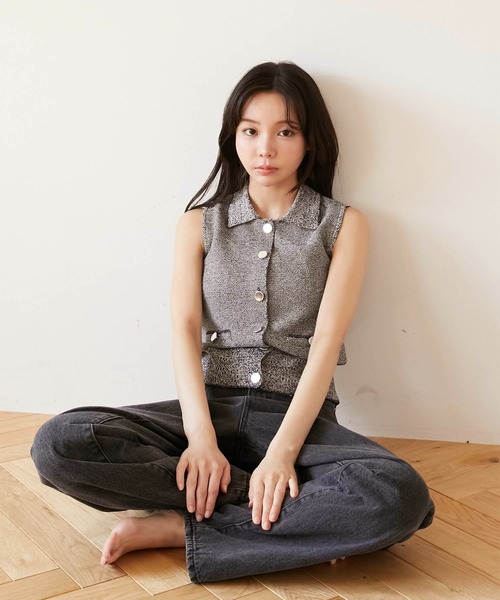 Luan（ルアン）の「【Luan】POLO KNIT VEST/ポロニットベスト（ベスト・レディース・チャコールグレー/ベージュ・FREE）」の16枚目の写真