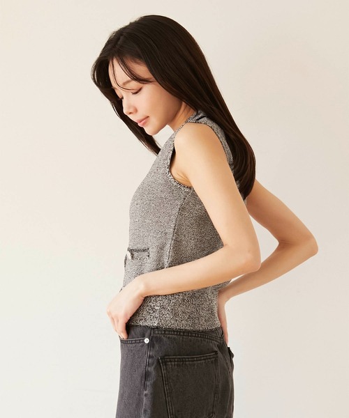 Luan（ルアン）の「【Luan】POLO KNIT VEST/ポロニットベスト（ベスト・レディース・チャコールグレー/ベージュ・FREE）」の13枚目の写真