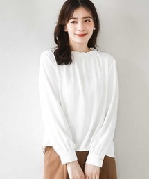 OFUON | シャーリングネックデザインブラウス/洗える/WEB限定サイズあり(シャツ/ブラウス)
