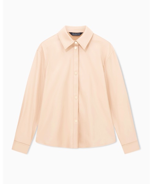 ARMANI EXCHANGE（アルマーニエクスチェンジ）の「【A|X アルマーニ エクスチェンジ】PUコーティング ゴールドボタン シャツ（シャツ/ブラウス・レディース・ブラック/ベージュ・LARGE/MEDIUM/SMALL/X-LARGE/X-SMALL）」の6枚目の写真