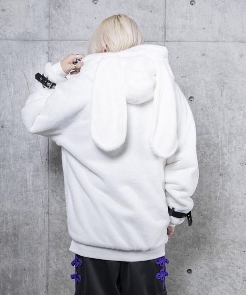 セール】うさぎ耳クロススタッズZIPファーコート（その他アウター