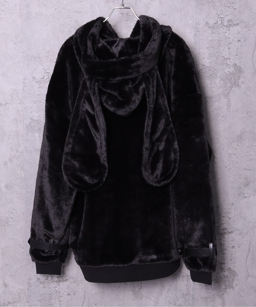 セール】うさぎ耳クロススタッズZIPファーコート（その他アウター